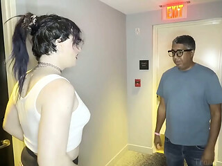 Crazy slut gives complete rando a blowjob