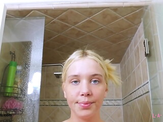 Timeless Blonde Muse took a shower