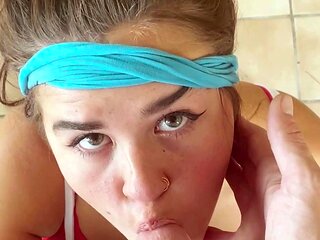 Sexy Teen Brunette Chick Handjobs POV