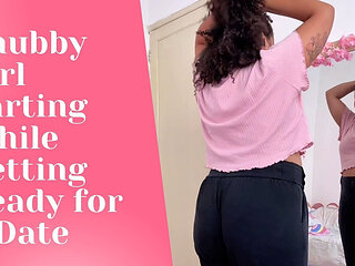 Chubby Girl Farting While Getting Ready for a Date