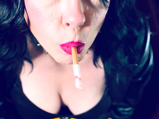 Your Leather Clad Mistress Tina Snua Smokes One Cork 100 Cigarette In Satin Gloves - Listen To The Squeak Of My Leather!