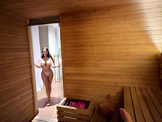 Steamy sauna session turns extra hot with Lana Myers