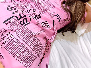 Girlfriend in that cute pink dress begs me to taste her pussy  I lick her slowly till she gently for intimate org