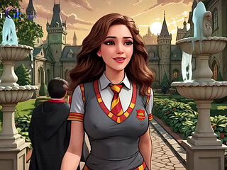 POV AI cock throbs inside cartoon slut's ass till hot cum pours out in magic dorm