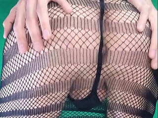Fishnet Dress with and Without Some Panties