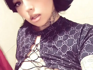 Sucking her small and watery tits
