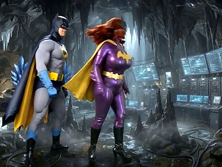 Granny Carmen'_s Catwoman, Batgirl &amp_ Harley Quinn Suck Batman'_s Batcock! An AI Animated Adventure
