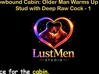 English Audio Gay Sex Story - Snowbound Cabin Older Man Warms up Young Stud with Deep Raw Cock - Part 1