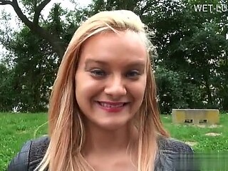 Teenage girlfriend gives sloppy handjobs and deepthroats before getting pounded