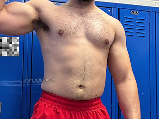 Muscle Guy in Locker Room