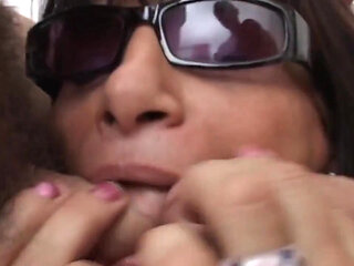 Amateur dirty milf with big boobs gets fucked by two cocks