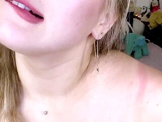 Cute blonde with big boobs solo