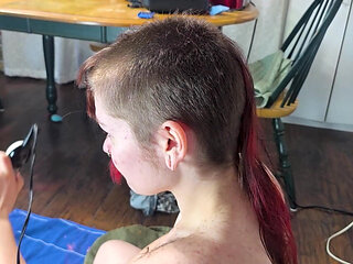 Goth Punk Shaves Her Head