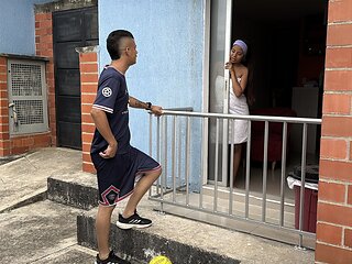 My Shy Neighbor Plays Soccer and I Invite Him to Come to My House to Give Him a Big Welcome