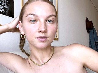 Curly Blonde Teen Records Solo Dildo Masturbation More at