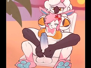 futa-sylveon-getting-a-footjob