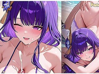 Genshin Impact Bikini Hentai -  Raiden Shogun Bikini Blow Job Hentai