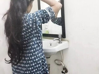Step Sister Fucked Hard in Bathroom - Rough Desi Sex with Kajolbabs