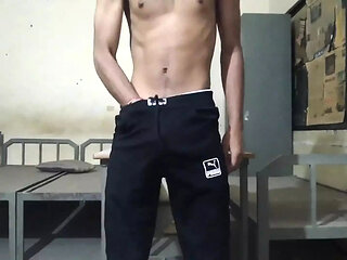 College boy masturbate in hostel room