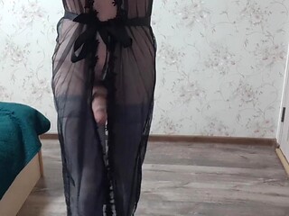 Kristino4ka24 Crossdresses in Lingerie