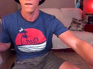 Young French guy wanks off in his clothes