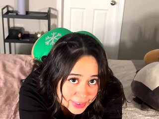 Cute curly brunette solo webcam masturbation