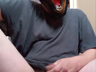 Hot hunk solo masterbastion & cum on feet ( jerk off & cock play ) In toilet