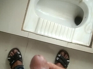 I put soap on my hands and went to the office bathroom to wash my hands.