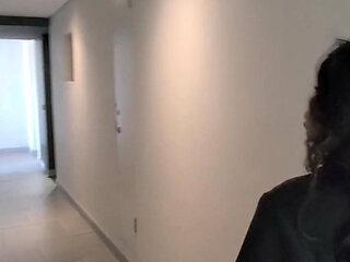 Shy Girl Gets Convinced in Elevator to Swallow a Stranger's Cum