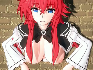 HSDxD - Rias Gremory Stuck in a wall