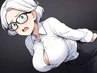 Grandma charms naughty neighbor into a humping session