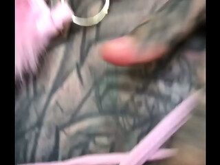 Hot Solo Tattooed Babe with Glasses Plays with Creamy Pussy &amp_ Dildo