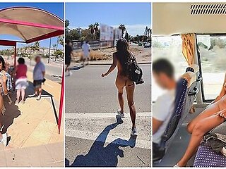 Public Bus Ride And Walk Embarrassed Enf