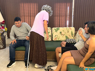 Family therapy - my wife fulfills my fantasy of seeing her fuck grandpa / first time being a cuckold