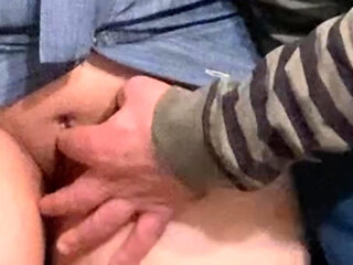 Dirty Hobby! Old Man Fingering Perfect Pussy in Public