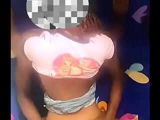 Horny black teen can&rsquo_t stop squeezing her body