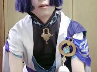 Femboy Scaramouche 5: Anal, Cumshot  Solo Trans Porn