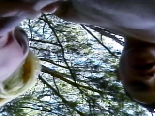 Blonde Horny Tranny Fucked Anally Outdoors by Strangers