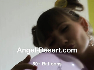 Sexy lingerie model crushed by balloons