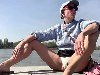 Hot MILF Lolacam Flashes Panties in Spring - Outdoor Exhibitionist Fun