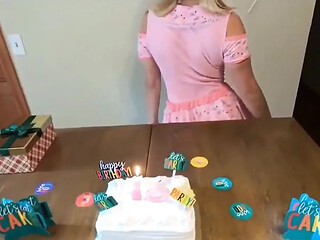 Sweet teenage stepsis celebrates her 18th with a lucky stepdad