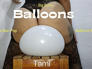 Using My Big Butt and My Ass to Bounce off Some Balloons and Pop Them