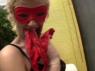 Blonde MILF Deepthroats Dildo Then Stuffs Wet Pussy Wide