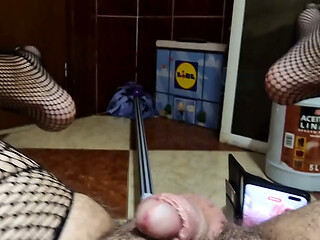Franciscomorenovip - primer plano de mi micropene mientas soy ensaltada por mi dildo con forma de pene de perro