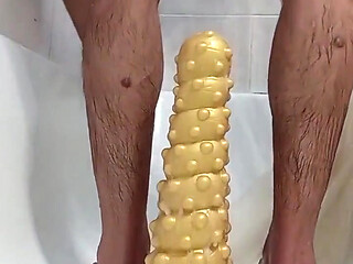 A Huge Dildo Stretches My Anal Hole
