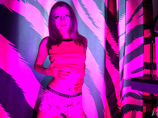 Striptease with Small Tits and Shaved Pussy!