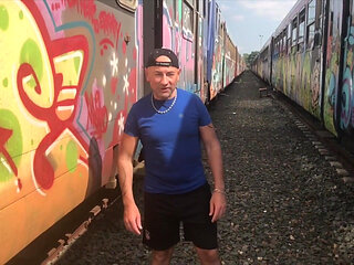 Riskey exhib fucked bareback in pubilc train young straight dude