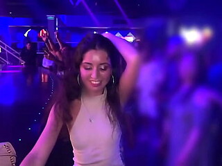 Hot cutie gets fucked in all holes at the nightclub toilet