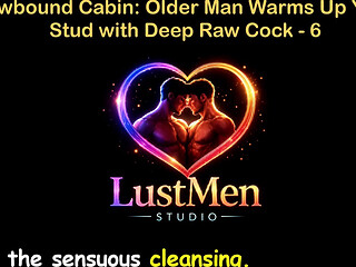 English Audio Gay Sex Story - Snowbound Cabin Older Man Warms up Young Stud with Deep Raw Cock - Part 6