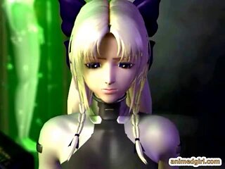 3D hentai girl fucked by blonde tranny